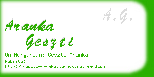 aranka geszti business card
